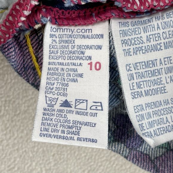 Tommy Hilfiger Womens 10 Floral Lined Jeans Loose Fit Straight Y2K Retro Denim - Picture 6 of 16